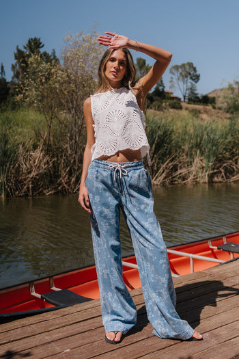 Shelly Eyelet Top in Ivory