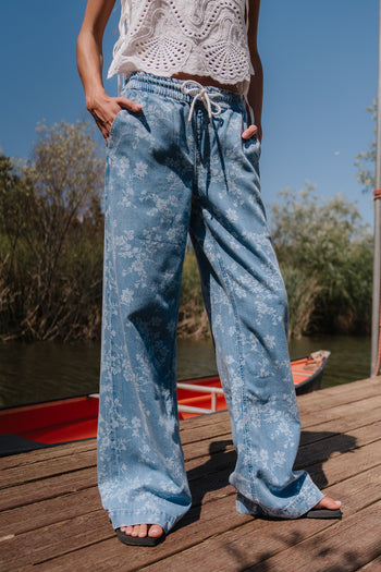 Gracie Floral Denim Pants