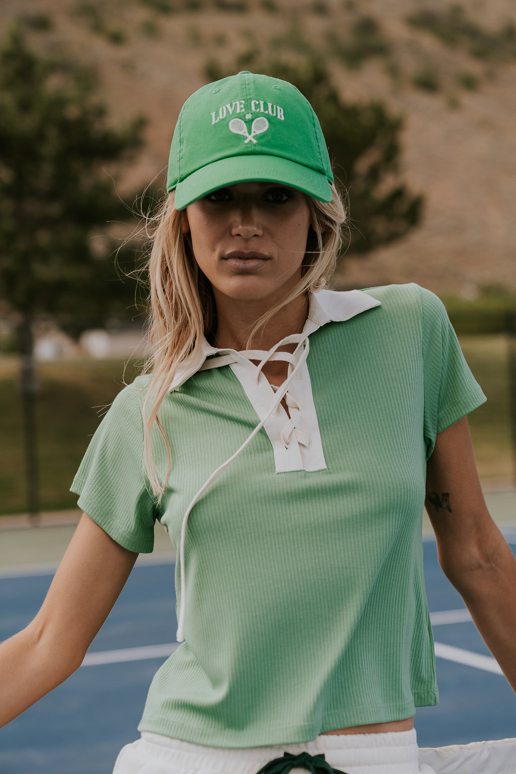 Maddison Collared Top in Green