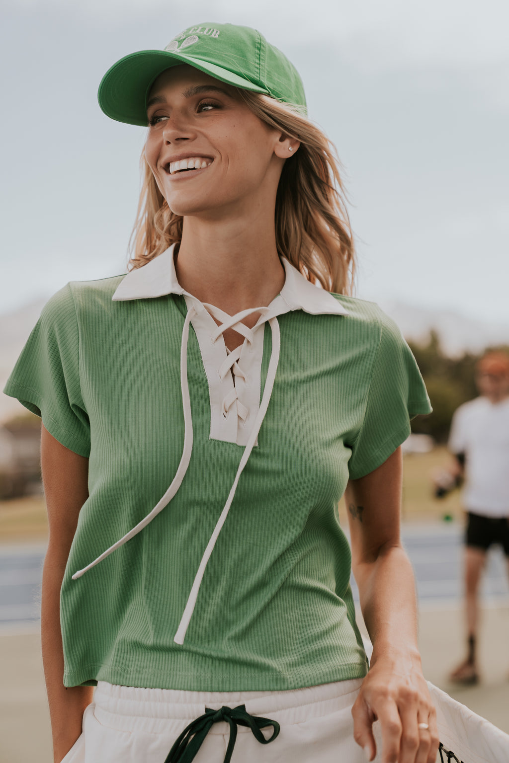 Maddison Collared Top in Green