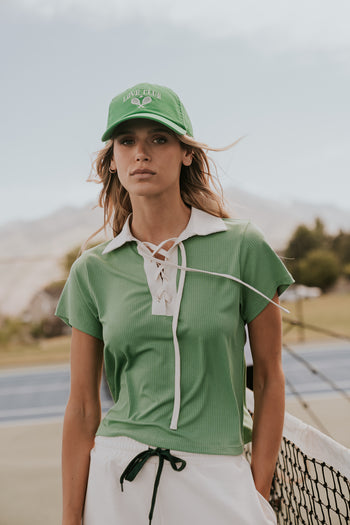Maddison Collared Top in Green