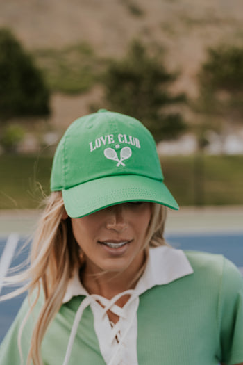 Love Club Baseball Cap in Green