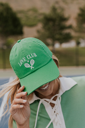 Love Club Baseball Cap in Green