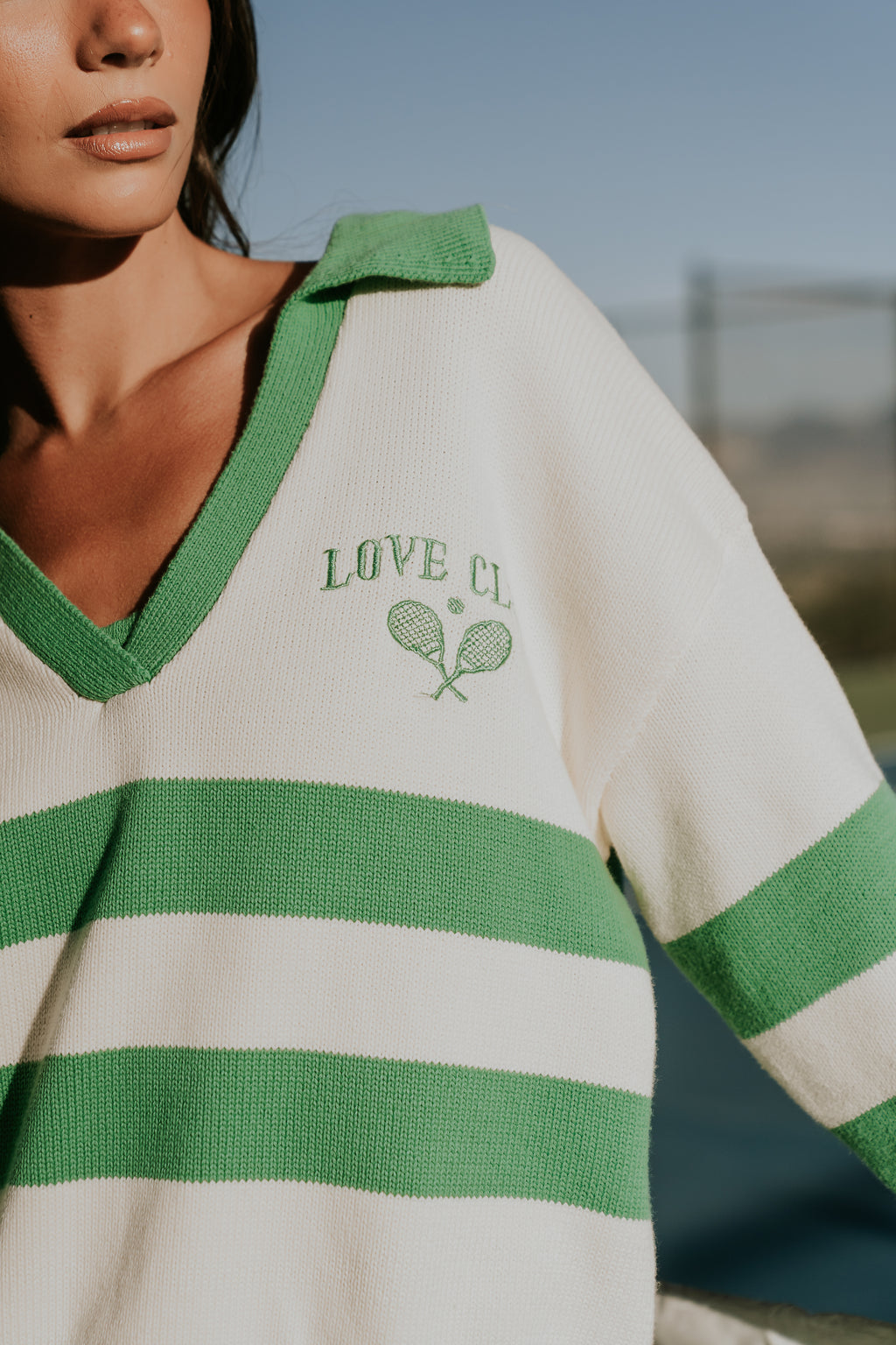 Rosie Polo Sweater in White