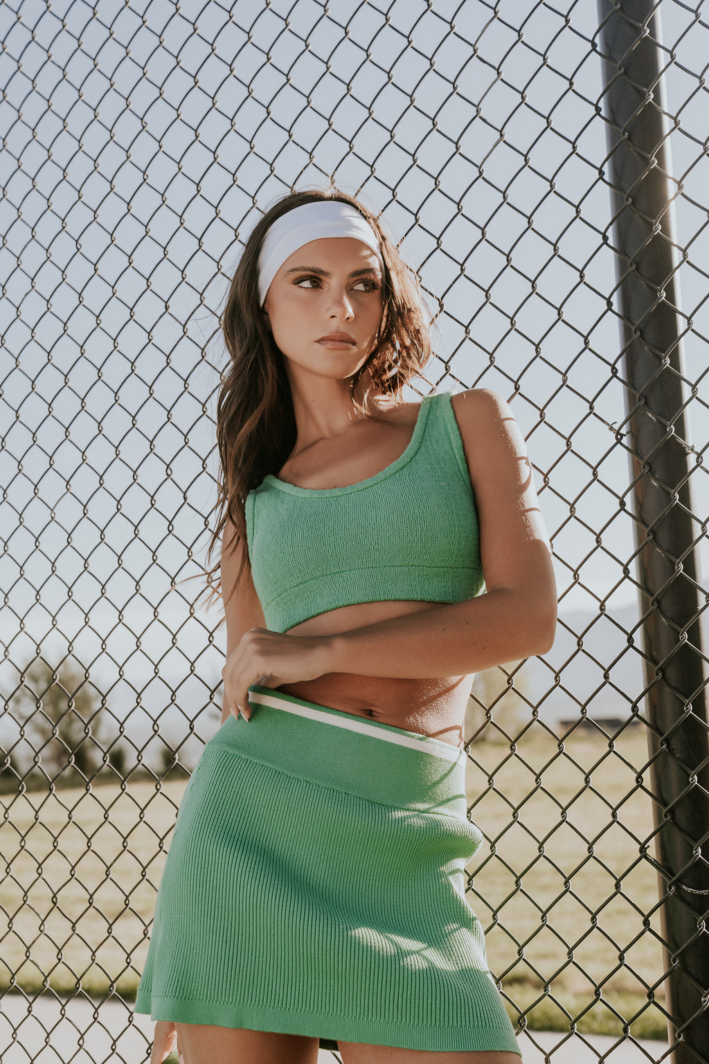 Julian Cropped Tank in Green