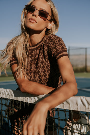 Korrey Abstract Sweater in Brown
