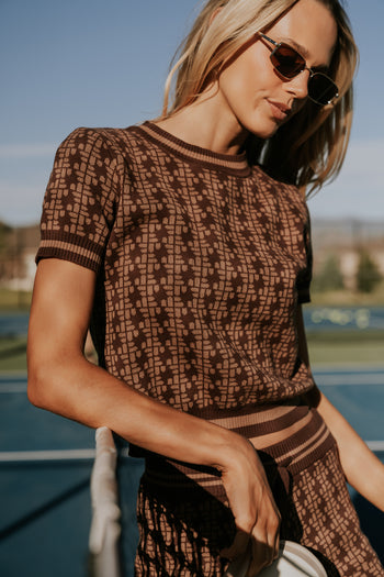 Korrey Abstract Sweater in Brown