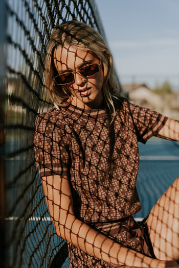 Korrey Abstract Sweater in Brown