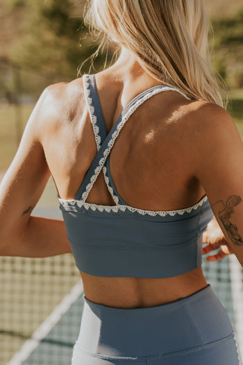 Sloan Stitched Bra Top in Blue