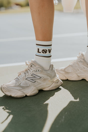 Love Club Knit Socks in White