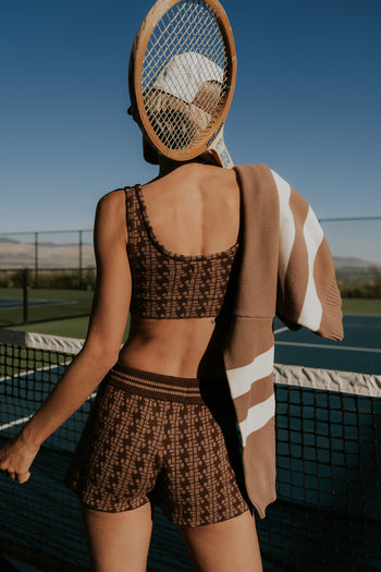 Korrey Sweater Shorts in Brown