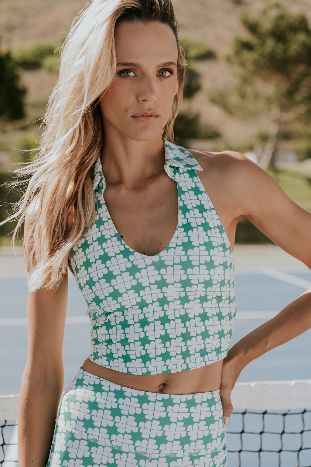 Serena Cropped Tank in Green