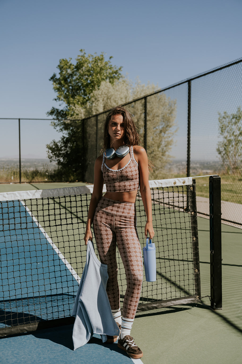 Sloan Stitched Leggings in Brown
