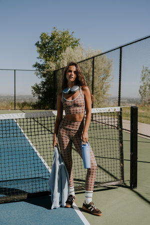 Sloan Stitched Leggings in Brown
