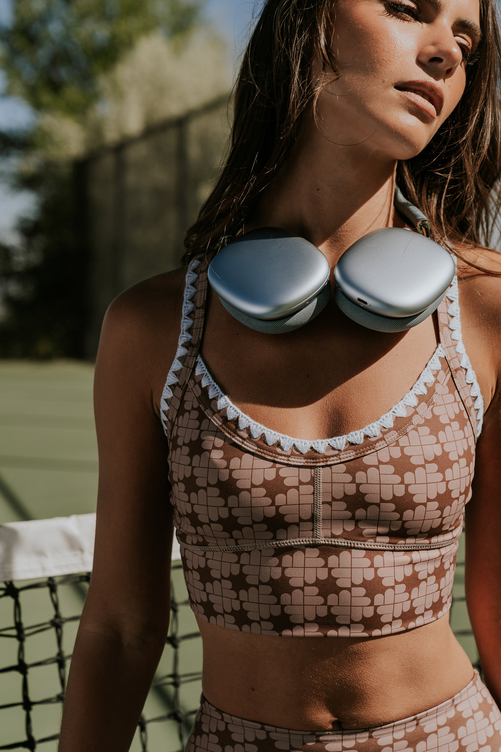 Sloan Stitched Bra Top in Brown