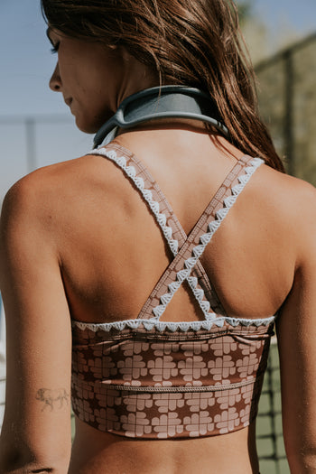 Sloan Stitched Bra Top in Brown