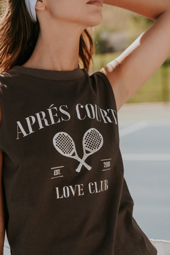 Coco Graphic Muscle Tee in Brown