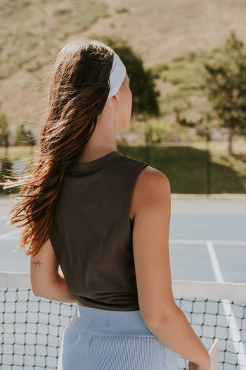 Coco Graphic Muscle Tee in Brown