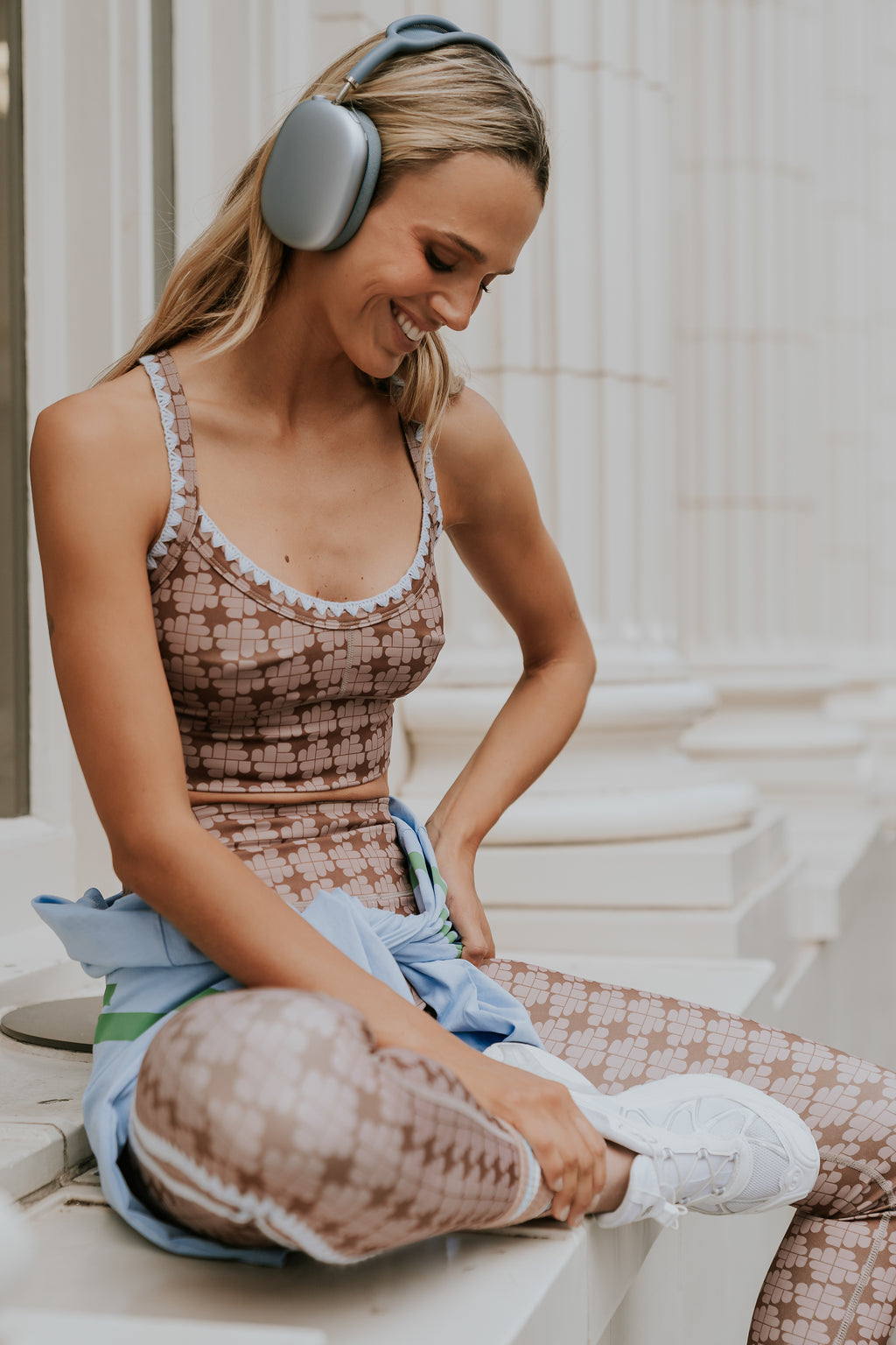 Sloan Stitched Bra Top in Brown