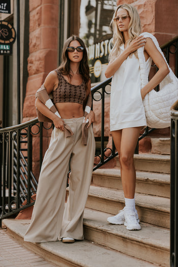 Julian Cropped Tank in Brown