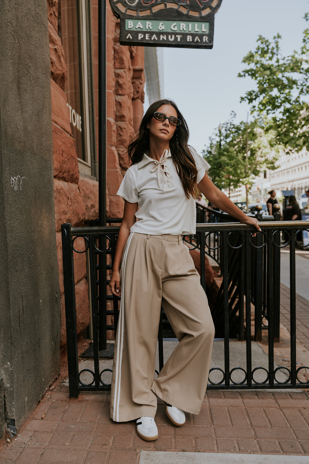Maddison Collared Top in White
