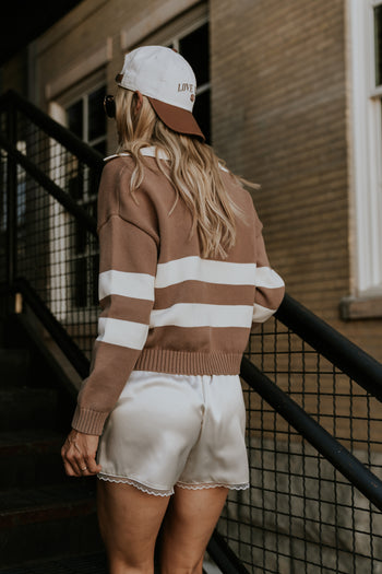 Rosie Polo Sweater in Brown