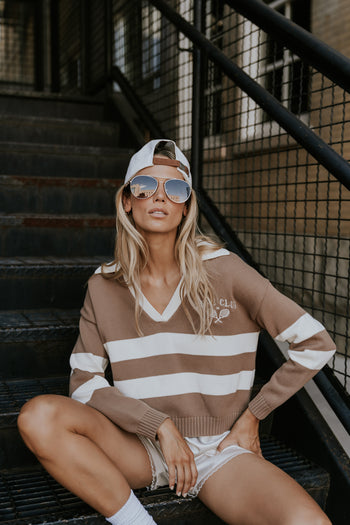 Rosie Polo Sweater in Brown