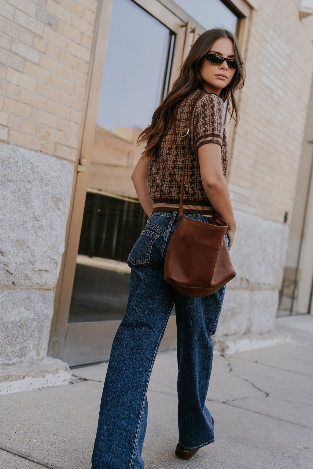 Korrey Abstract Sweater in Brown