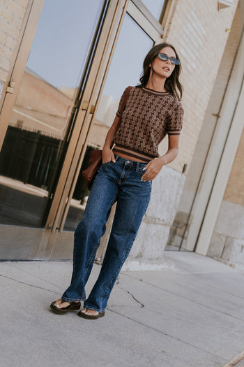 Korrey Abstract Sweater in Brown