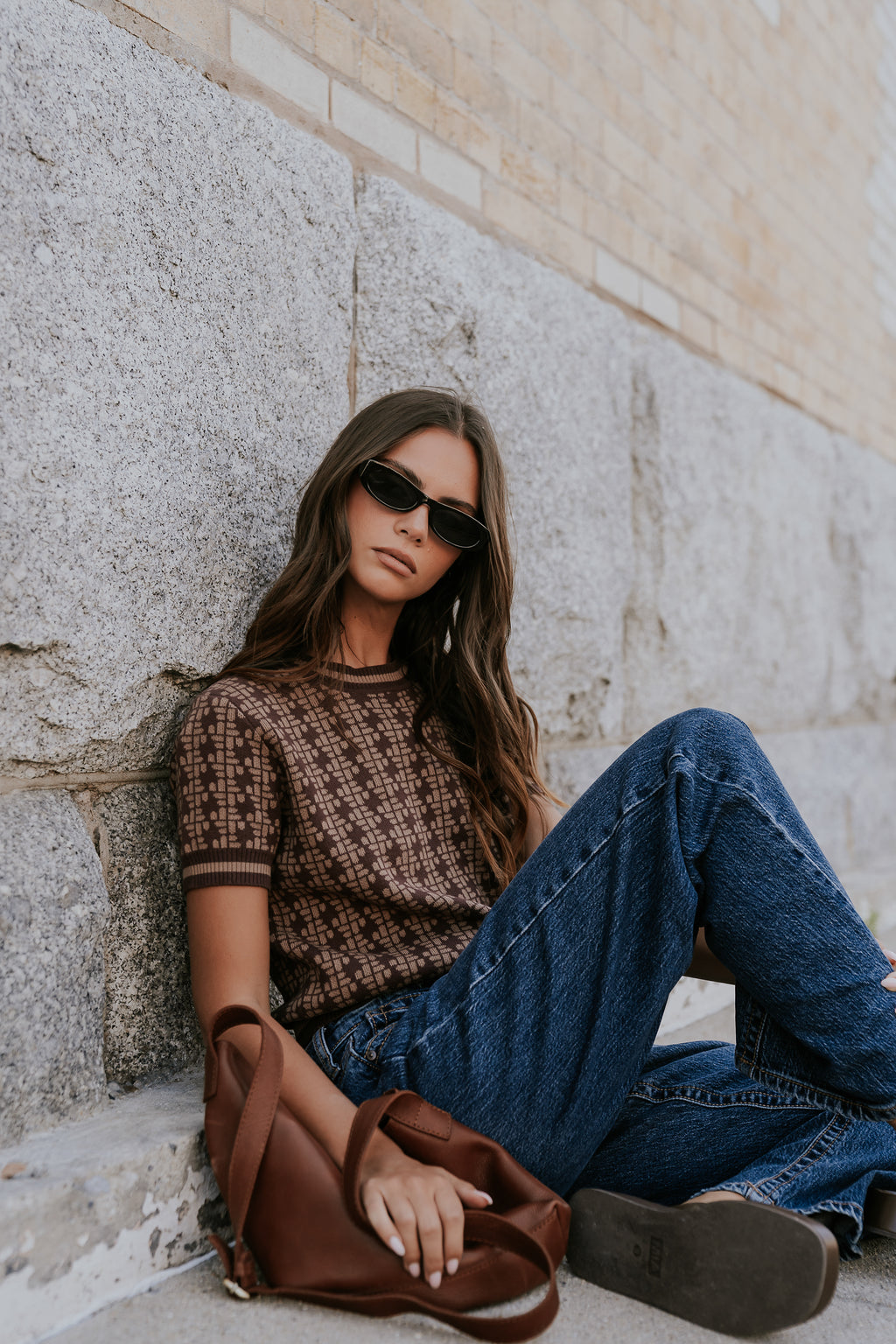Korrey Abstract Sweater in Brown