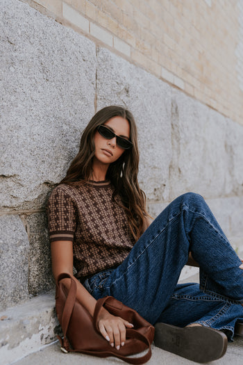 Korrey Abstract Sweater in Brown