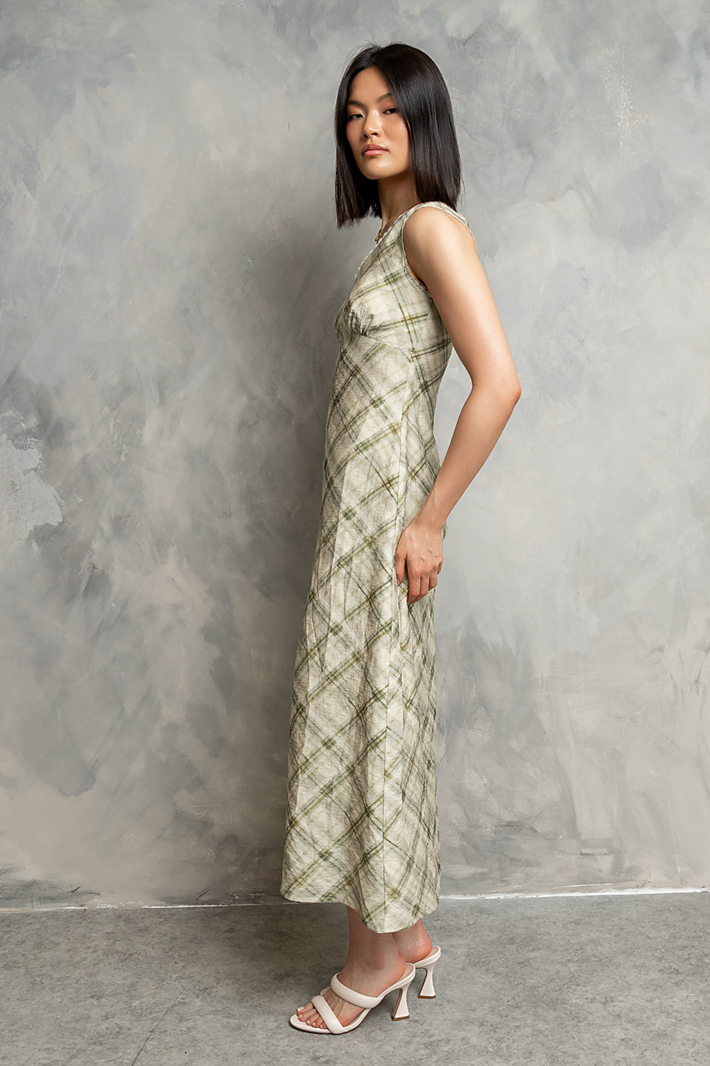 Yolanda Plaid Maxi Dress