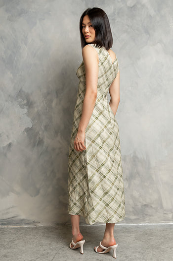 Yolanda Plaid Maxi Dress