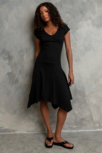 Lais Ribbed Dress in Black