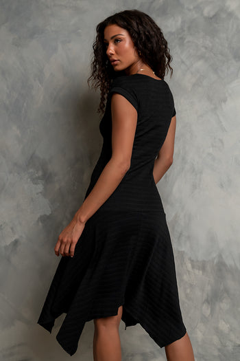 Lais Ribbed Dress in Black