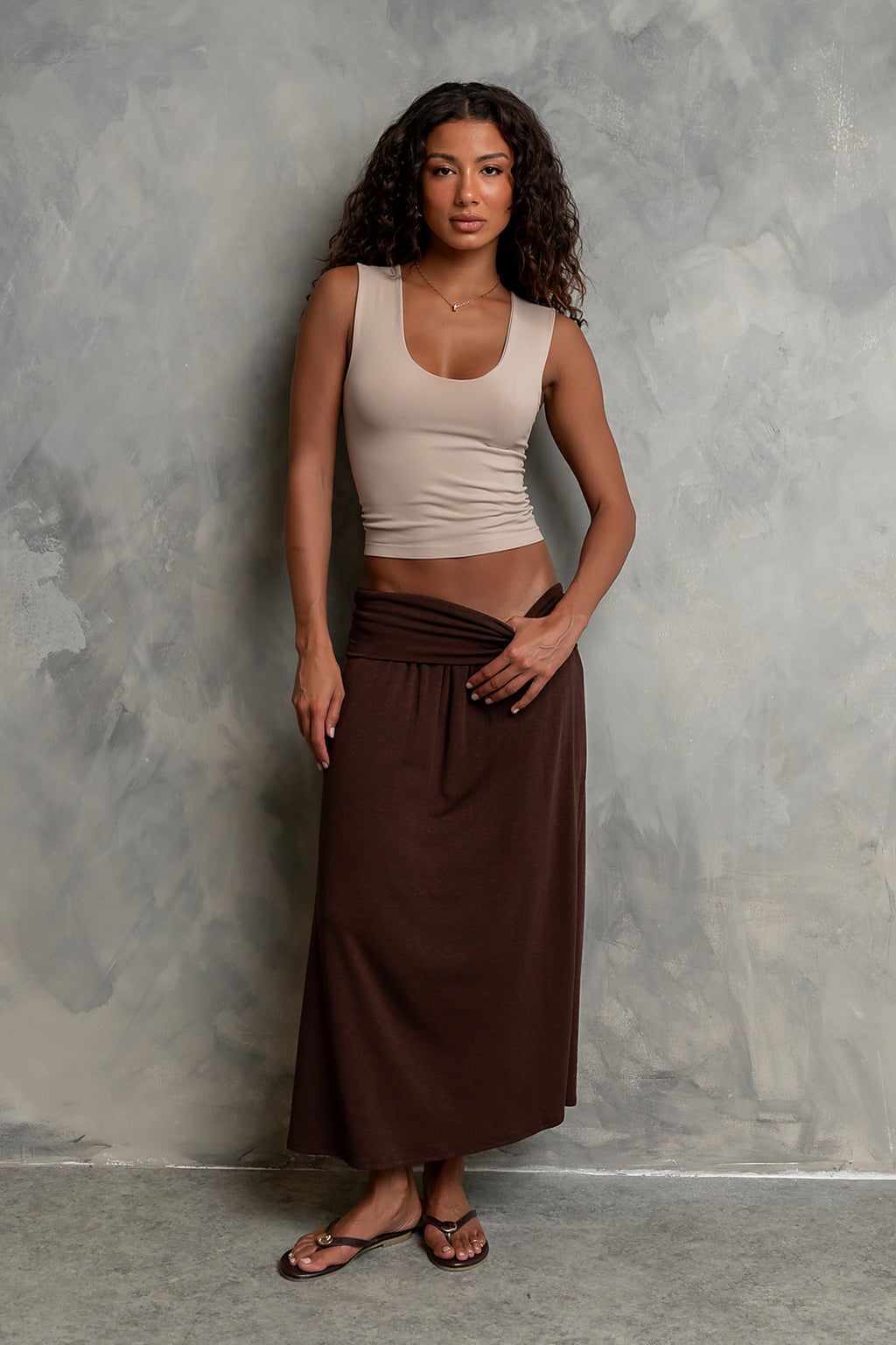 Reese Maxi Skirt in Brown
