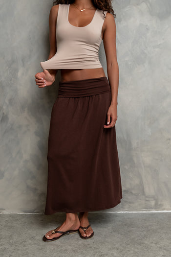 Reese Maxi Skirt in Brown