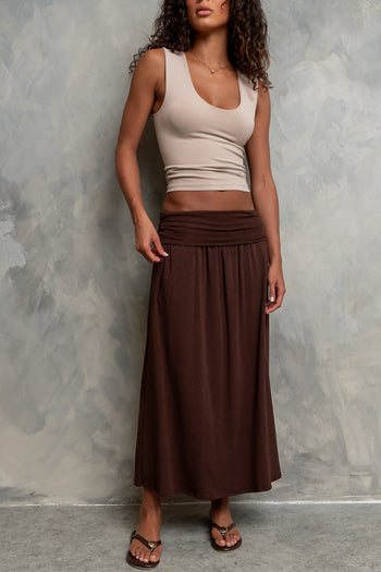 Reese Maxi Skirt in Brown
