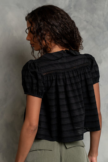 Polly Collared Blouse in Black