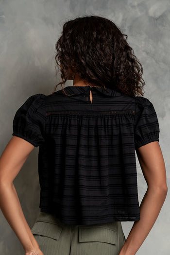 Polly Collared Blouse in Black