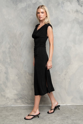 Lucia Midi Dress in Black