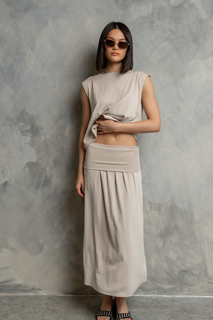 Reese Maxi Skirt in Bone