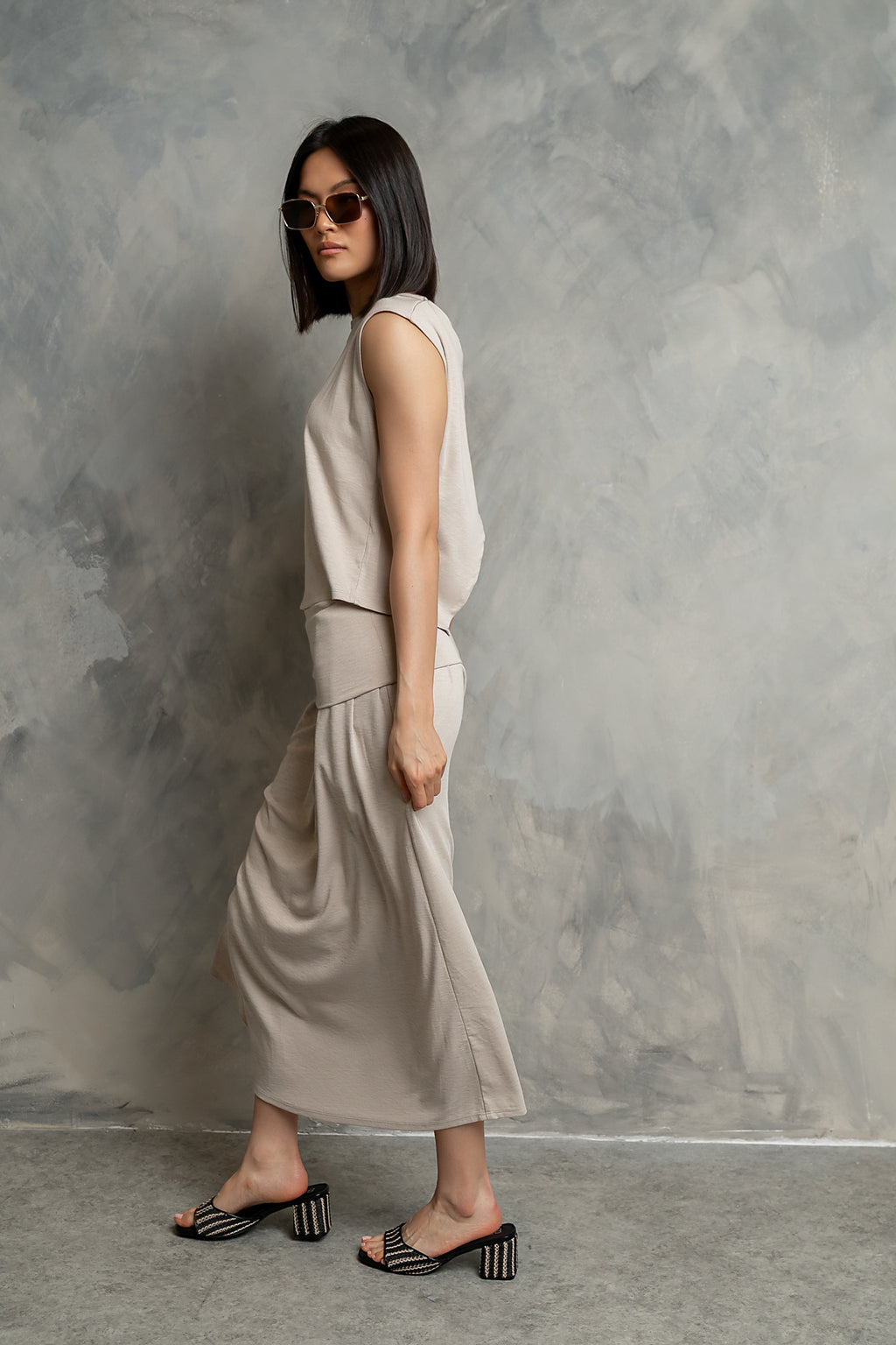 Reese Maxi Skirt in Bone