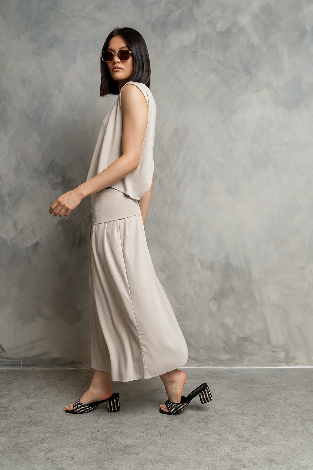 Reese Maxi Skirt in Bone