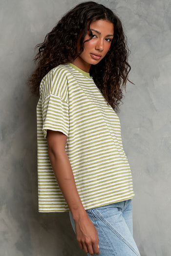 Lina Striped Tee in Light Green