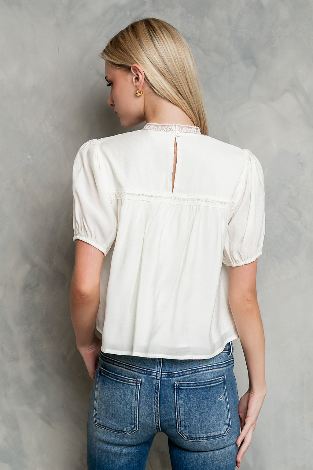 Rayna Pleated Blouse in Ivory