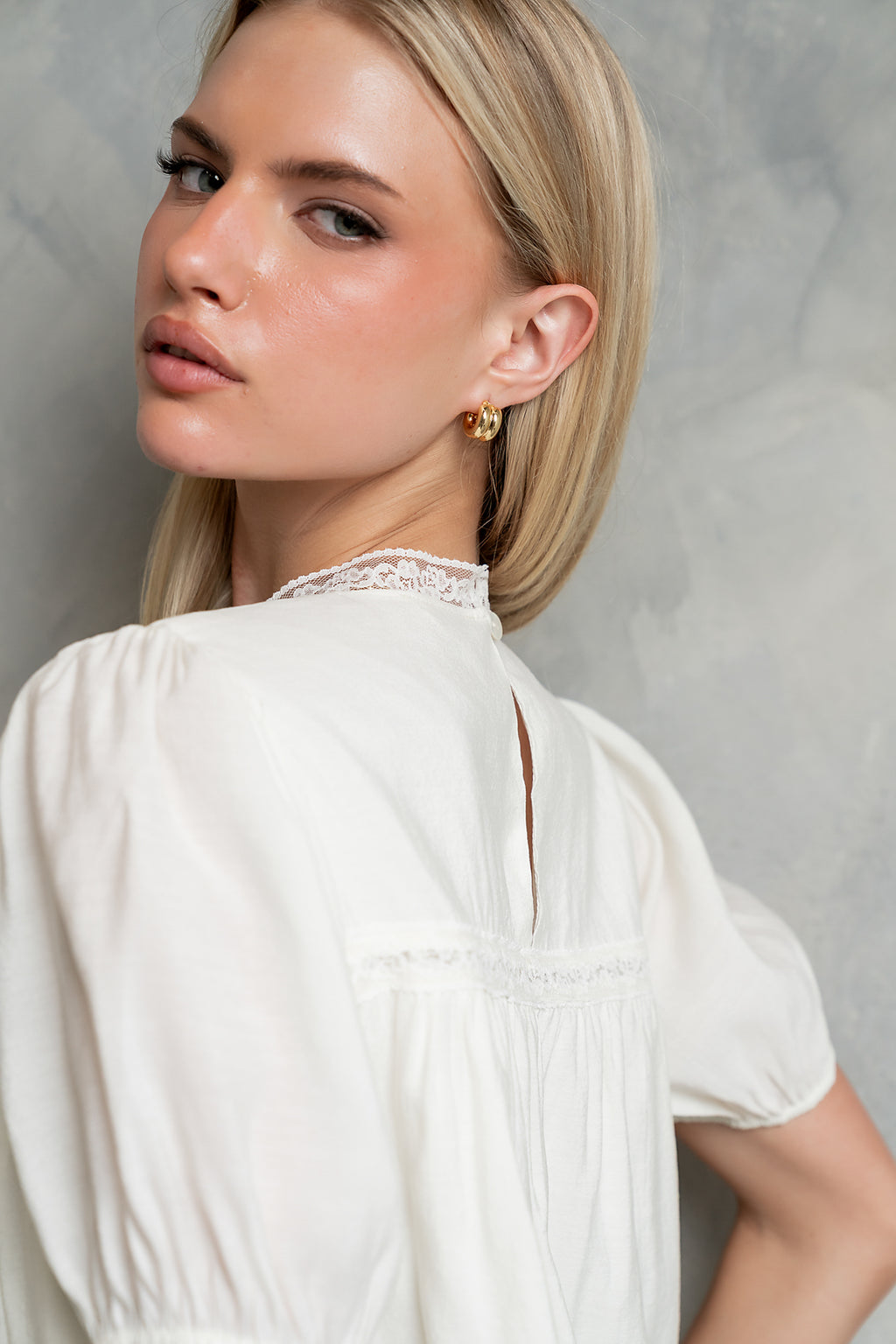 Rayna Pleated Blouse in Ivory