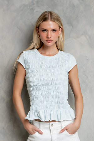 Boston Smocked Top in Blue