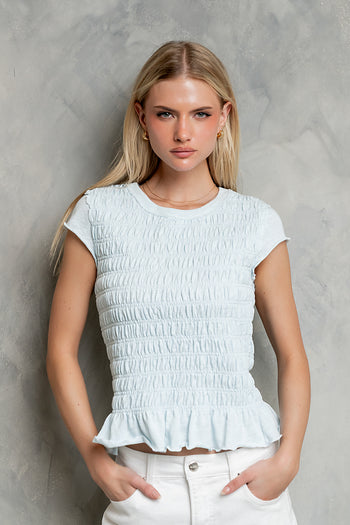 Boston Smocked Top in Blue