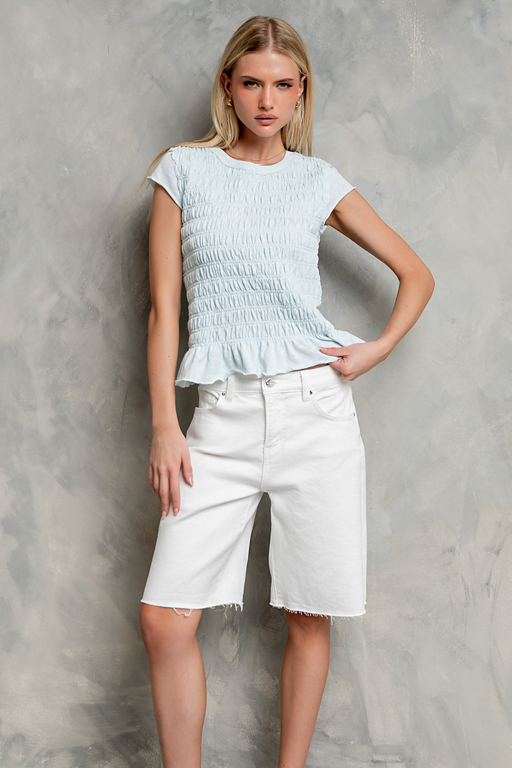 Lydia Bermuda Shorts in White